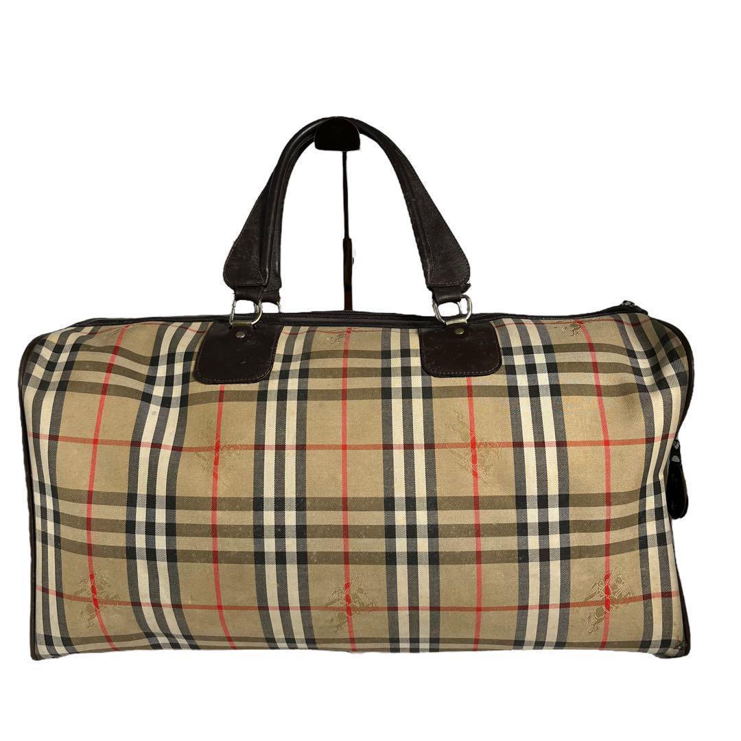バーバリー　ノバチェック　ボストンバッグ　肩掛け　大容量　旅行用
