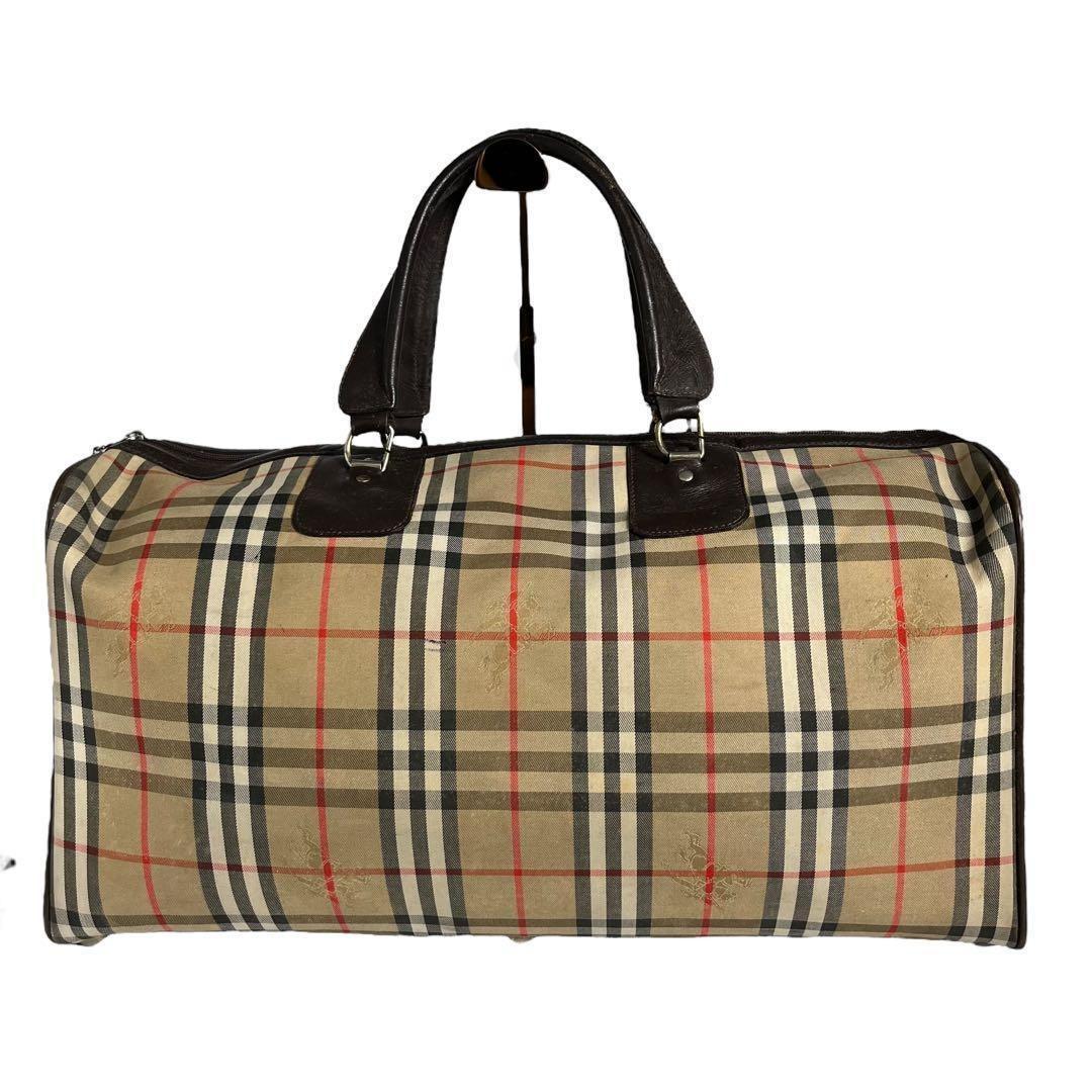 バーバリー　ノバチェック　ボストンバッグ　肩掛け　大容量　旅行用