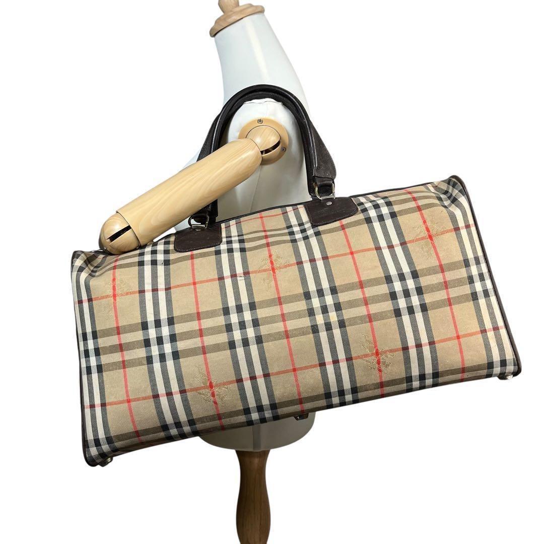 バーバリー　ノバチェック　ボストンバッグ　肩掛け　大容量　旅行用