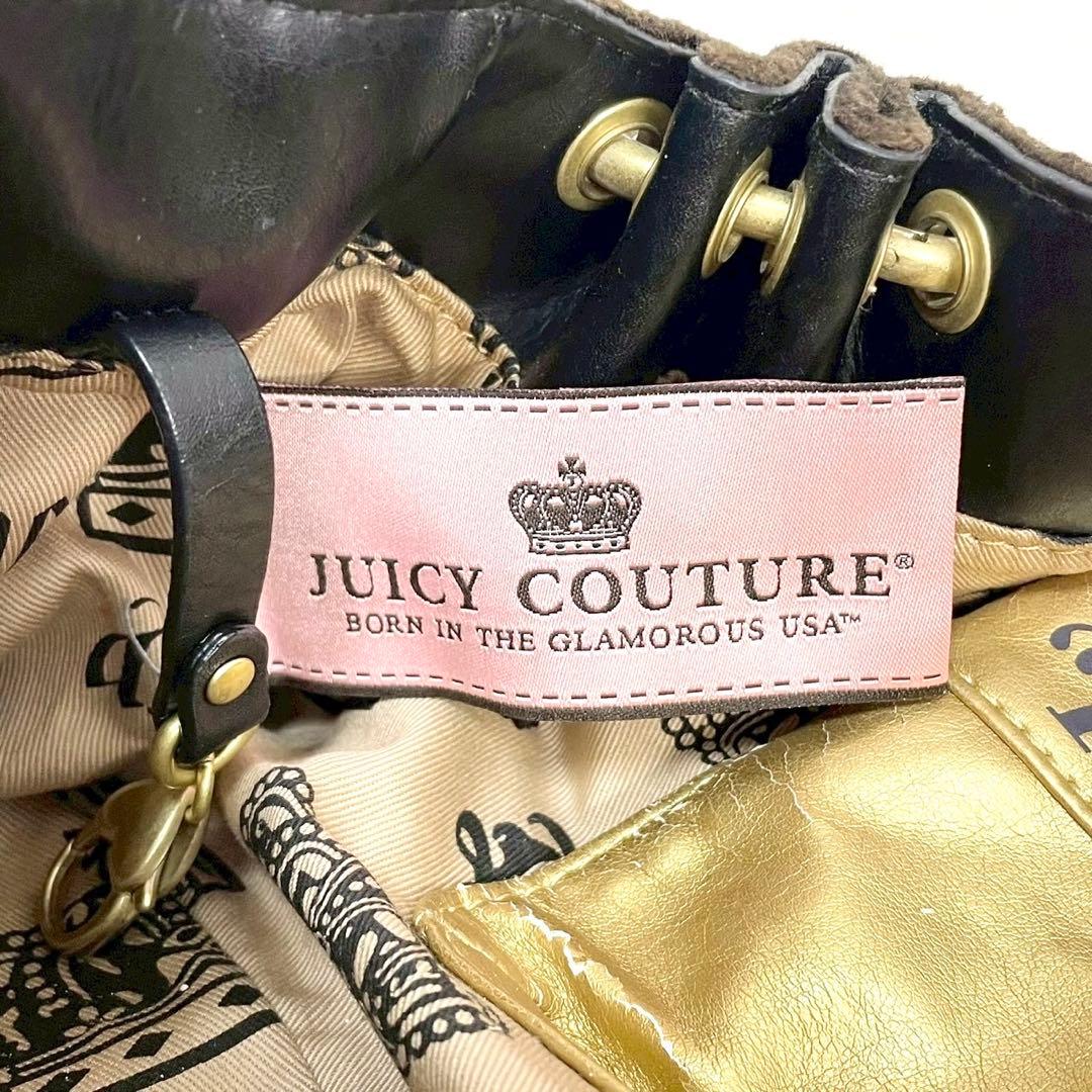 y2k❤️00s JUICY COUTURE テリア ロゴ ベロア ハンドバッグ