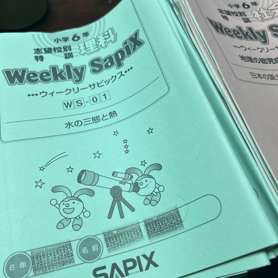 専用　㉒　土曜特訓6年　社会 理科　Weekly Sapix 志望校別特訓
