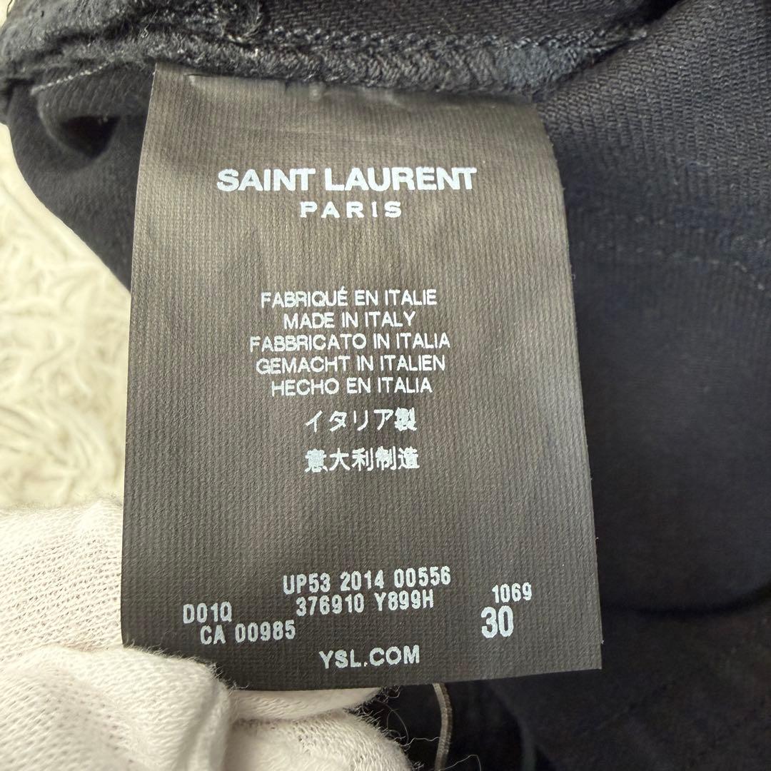 極美品 サンローランパリ エディ期 2014 コーティング デニムパンツ 黒