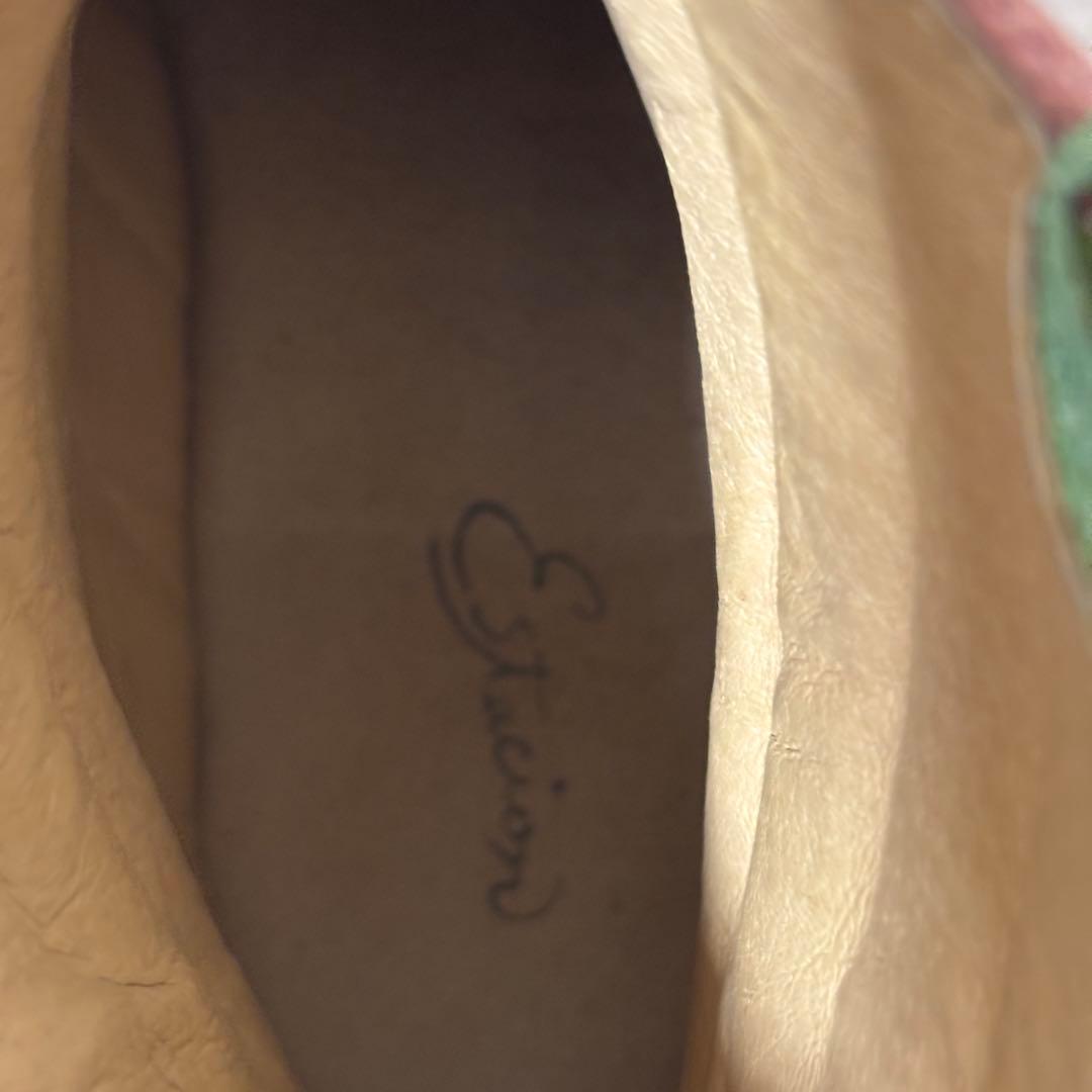 【美品】estacion エスタシオン　ショートブーツ　マルチカラー　人気　L