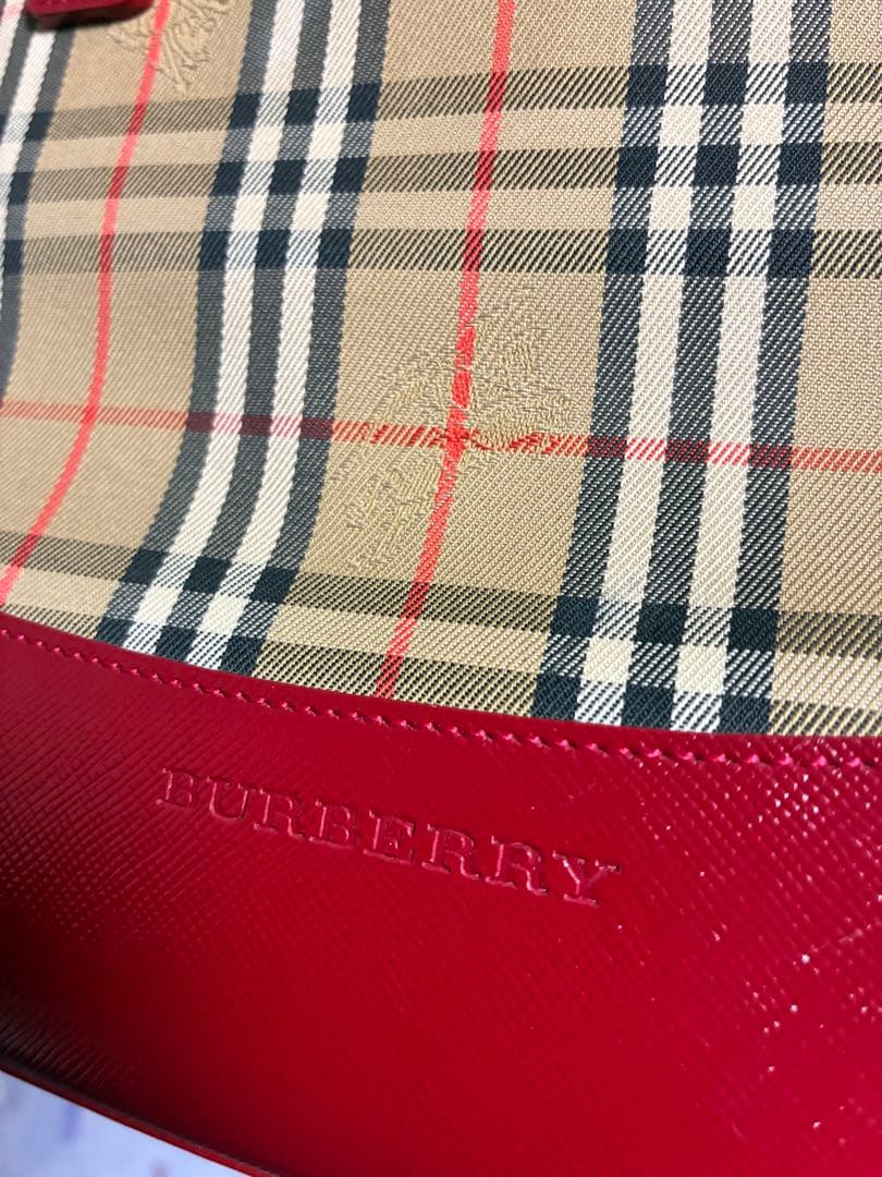 バーバリー　ノバチェック　ハンドバッグ(汚れあり中古)