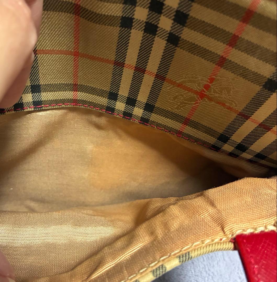 バーバリー　ノバチェック　ハンドバッグ(汚れあり中古)