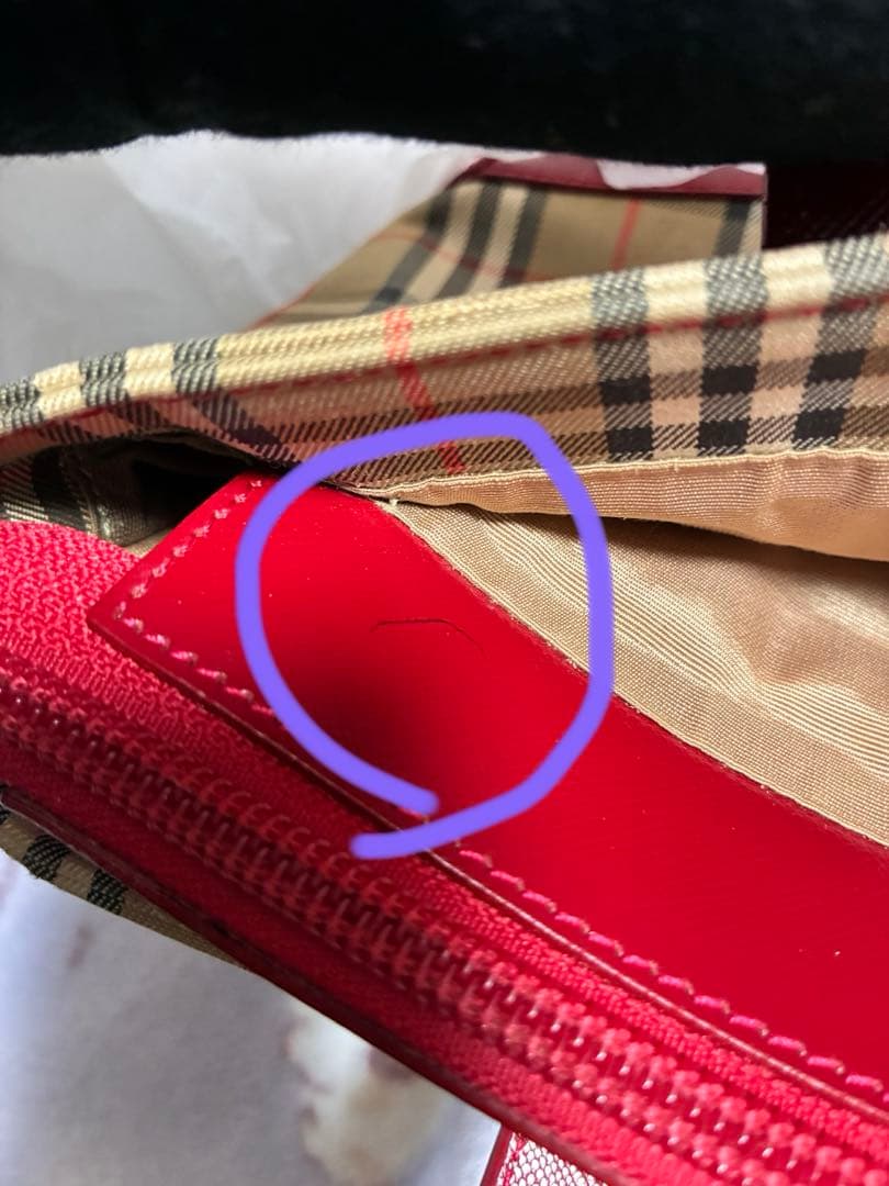 バーバリー　ノバチェック　ハンドバッグ(汚れあり中古)