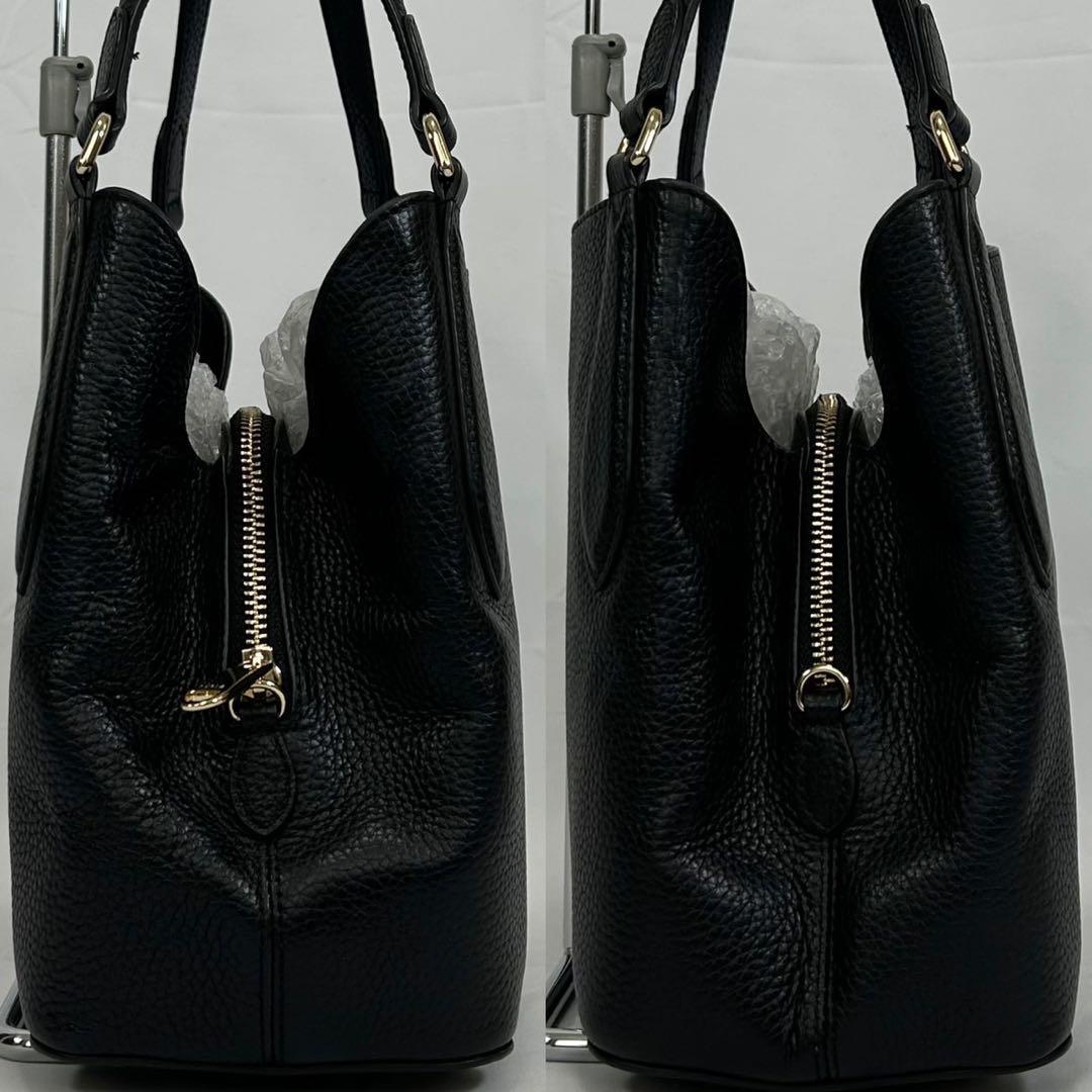 【極美品/付属品完備】フルラ 2way ダフネ ショルダーバッグ レザー 黒