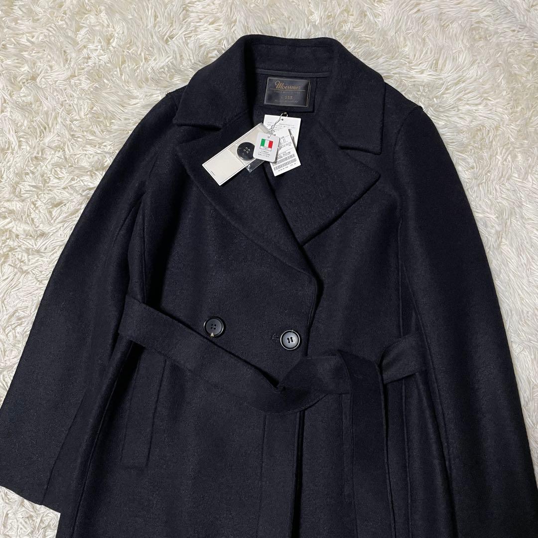 【未使用品】23区 moessmer ダブル チェスターコート ネイビー 38