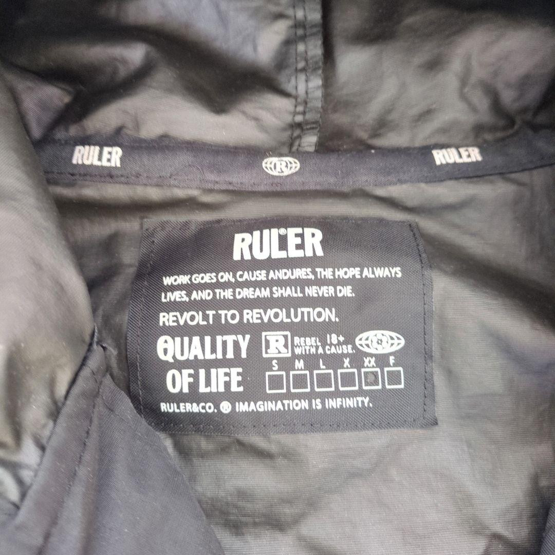 良品 RULER コーチジャケット フーディー バックプリント