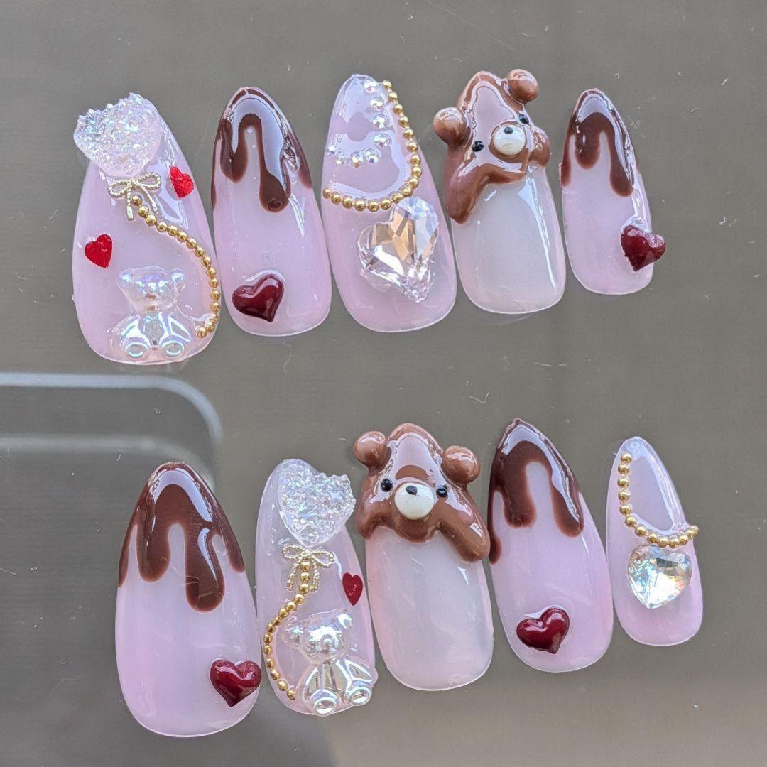 ネイルチップ 現品 オーダー かわいい 春 夏 卒業式 入学式 花 桜