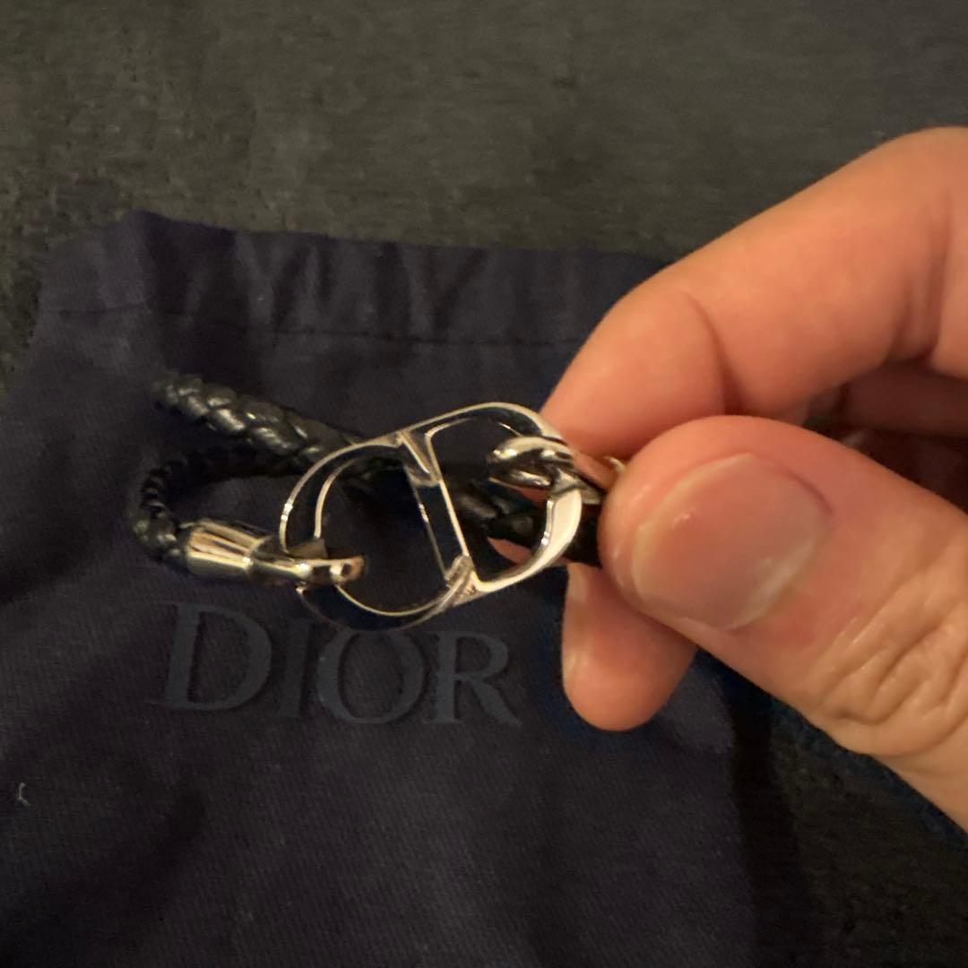 Dior ブレイドレザー ダブルブレスレット　編み込み　ブラック