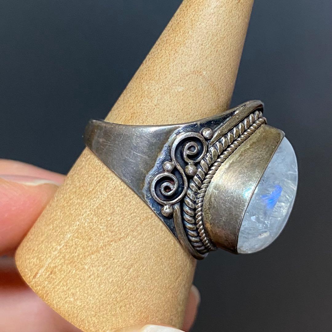 シルバー925 レインボームーンストーン　指輪　リング　 天然石