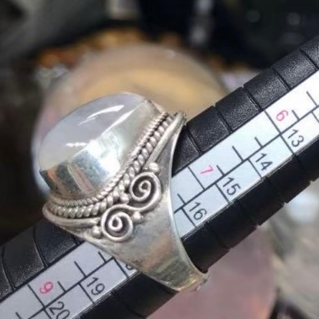 シルバー925 レインボームーンストーン　指輪　リング　 天然石