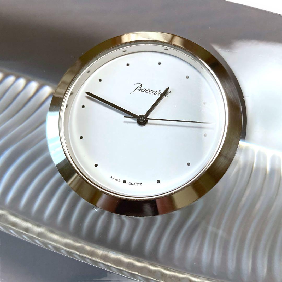 Ⴤ1093ꕤ美品 Baccarat バカラ クリスタル 置時計 アンティーク