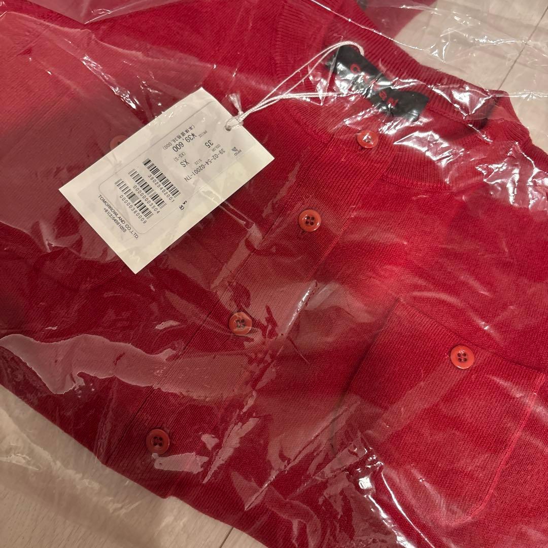 CABaN コットンカシミヤクルーネックカーディガン　35 レッド