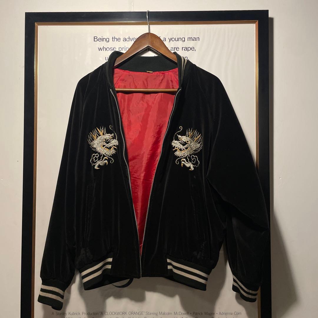 90s ヴィンテージ 別珍 スカジャン スーベニアジャケット 龍