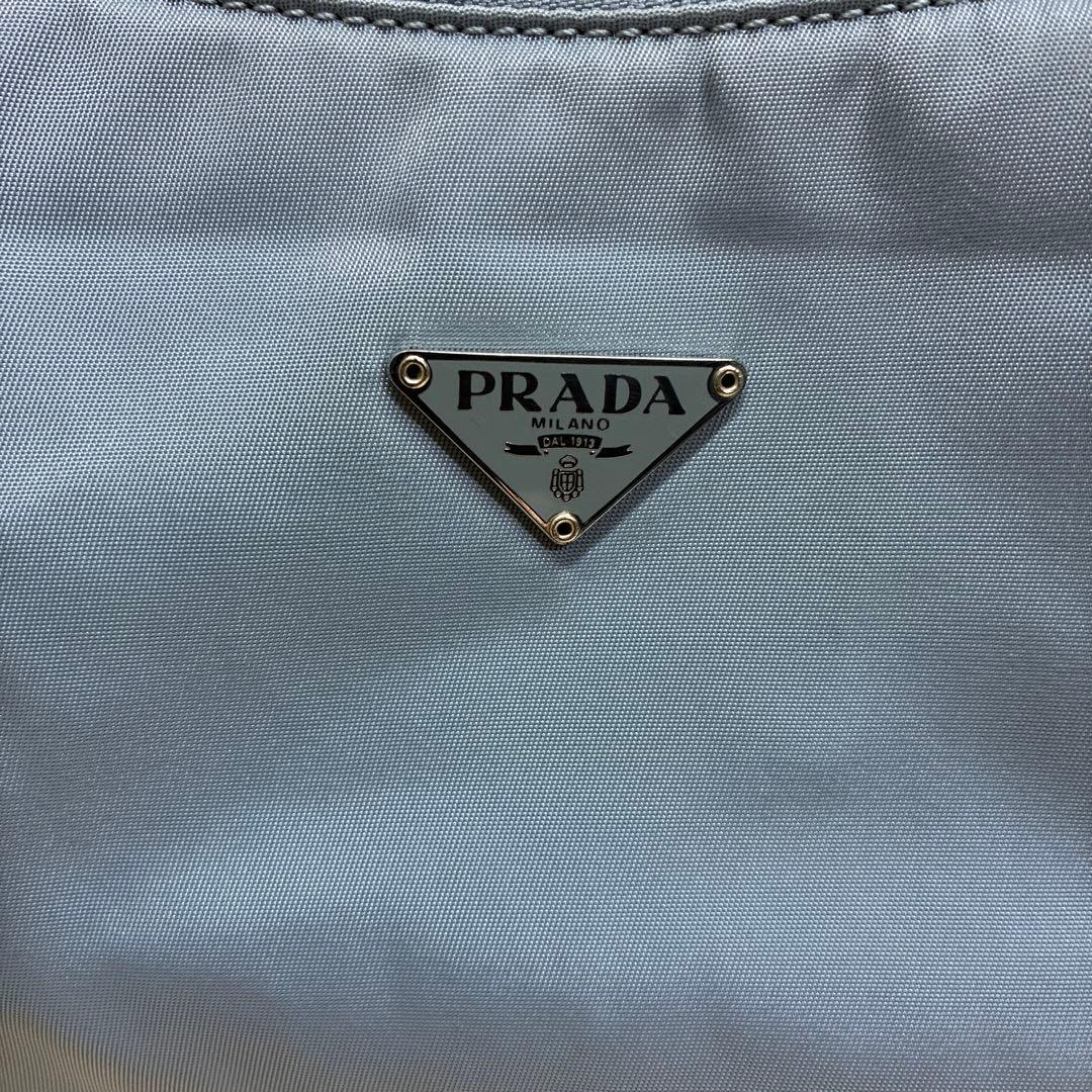 PRADA プラダ　ハンドバッグ　ミニバッグ　ポーチ　ナイロン　ライトブルー系