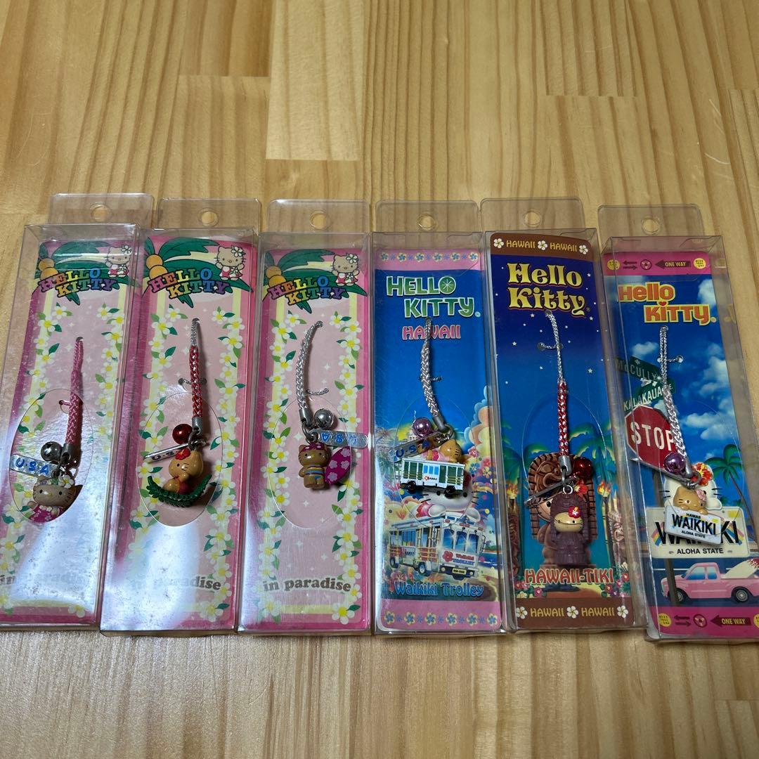 ハローキティ　ご当地根付け　ハワイ限定6点セット　日焼けキティ