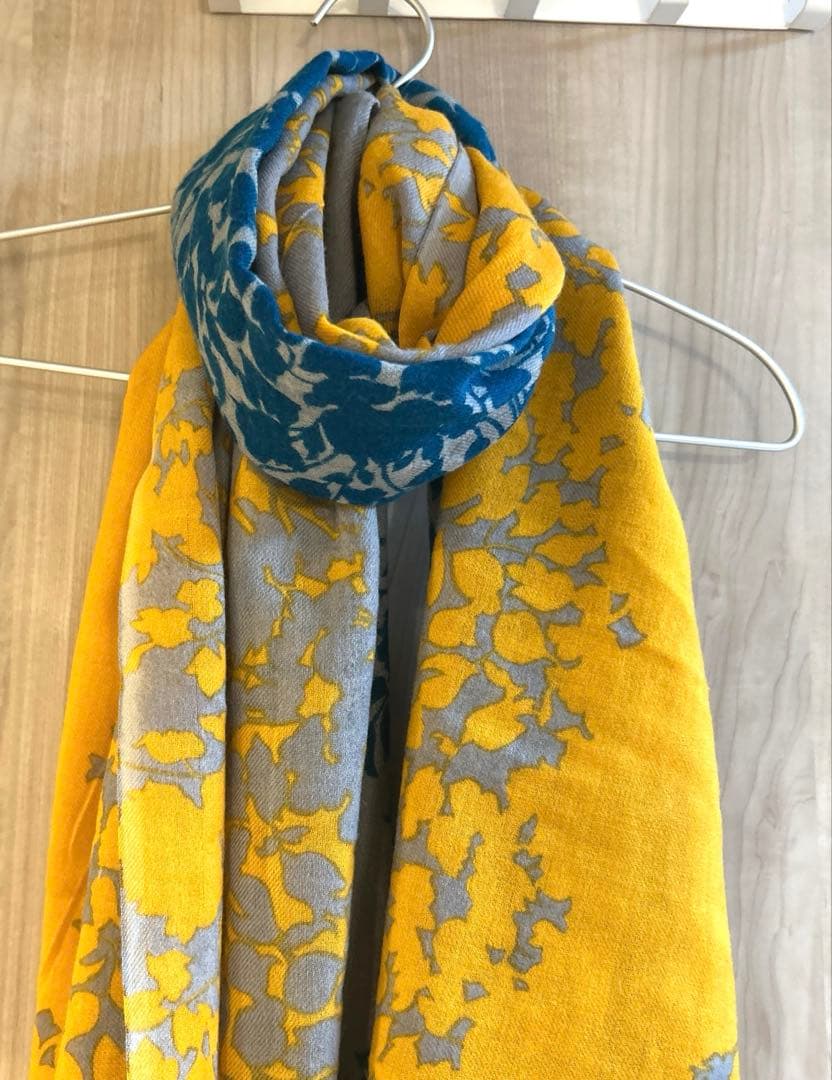 HPFrance 大判ストール　イエロー×ブルー