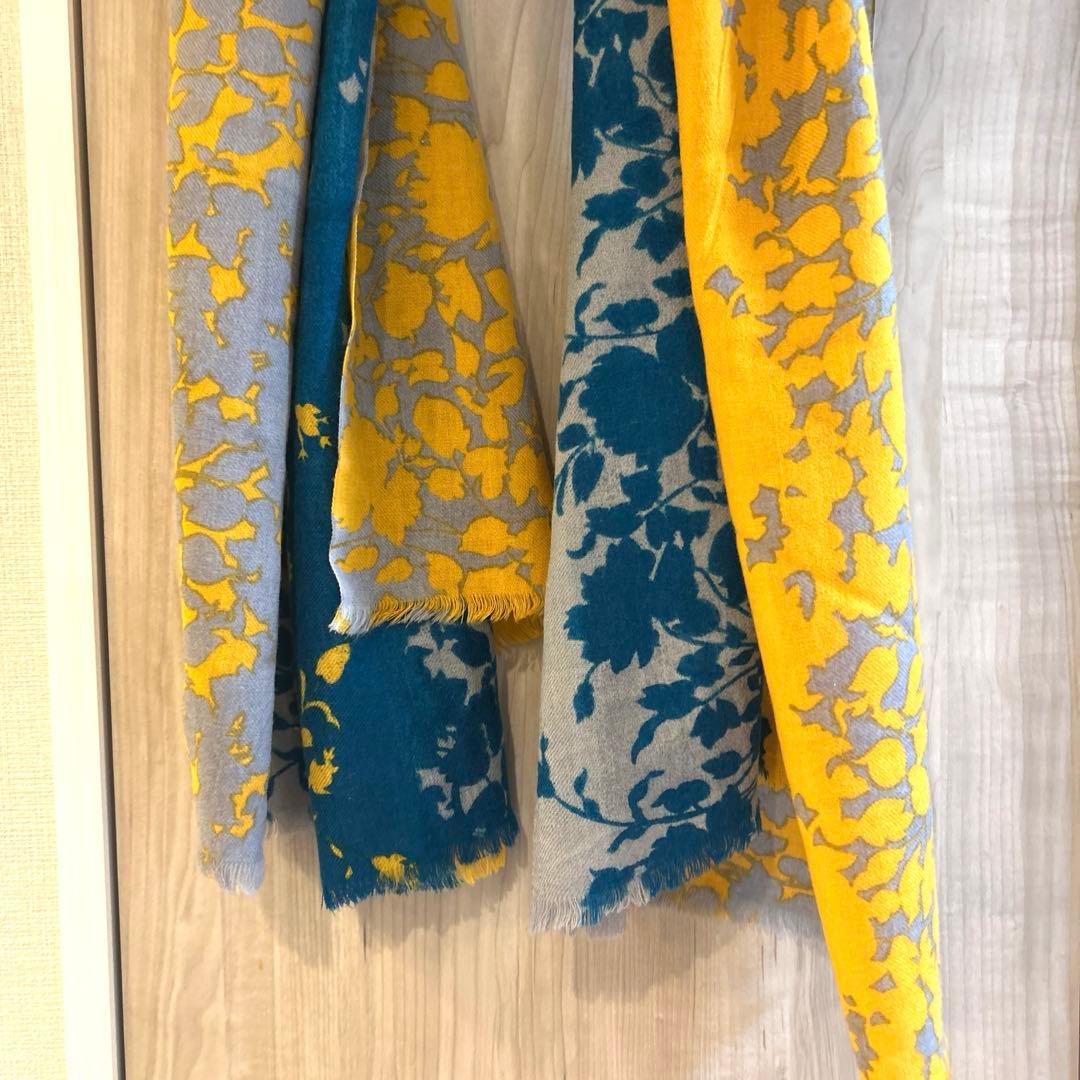 HPFrance 大判ストール　イエロー×ブルー