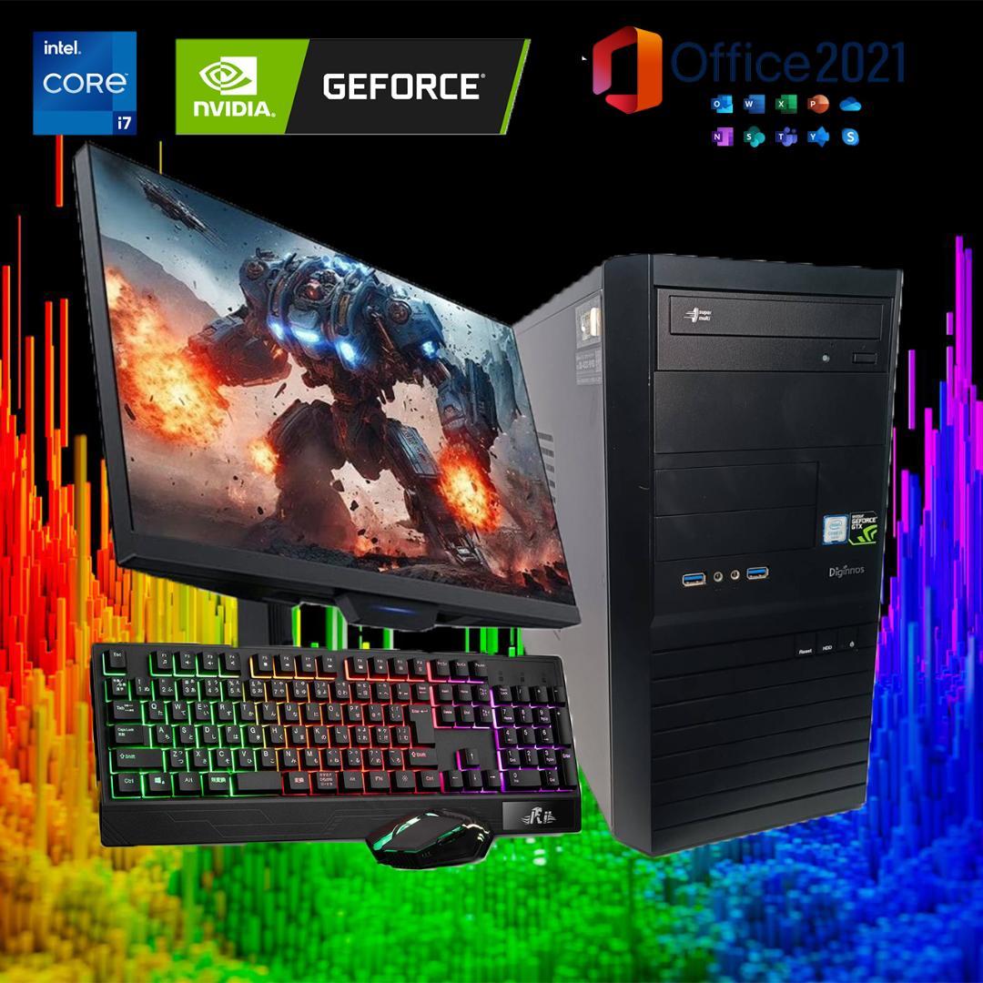 【激安ゲーミングPCフルセット】i7 GTX MS Office搭載 ドスパラ