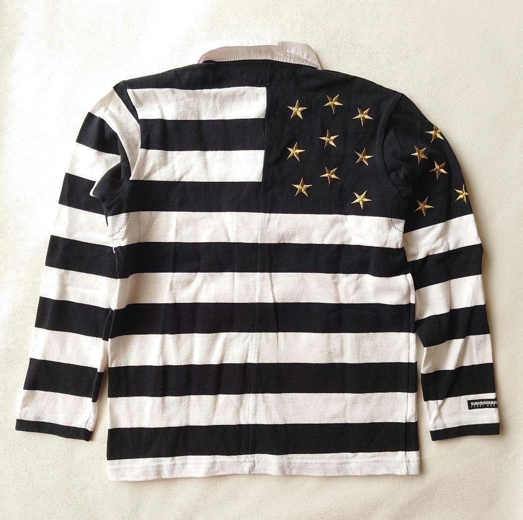 【別注】 BARBARIAN バーバリアン 星条旗 ラガーシャツ