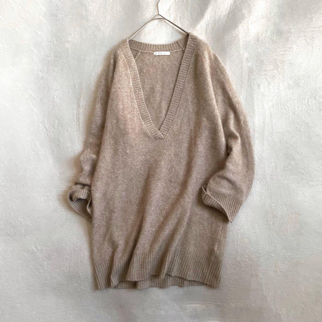 【ほぼ未使用✨】Plage ふわふわ　ウールカシミヤ深Vプルオーバー　柔らかい