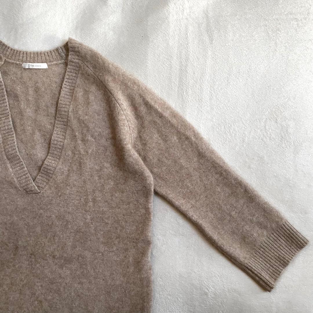 【ほぼ未使用✨】Plage ふわふわ　ウールカシミヤ深Vプルオーバー　柔らかい