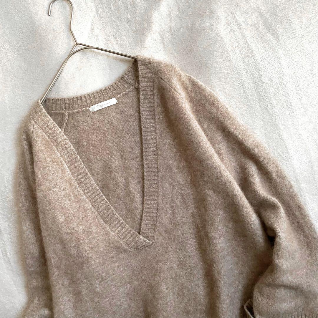 【ほぼ未使用✨】Plage ふわふわ　ウールカシミヤ深Vプルオーバー　柔らかい