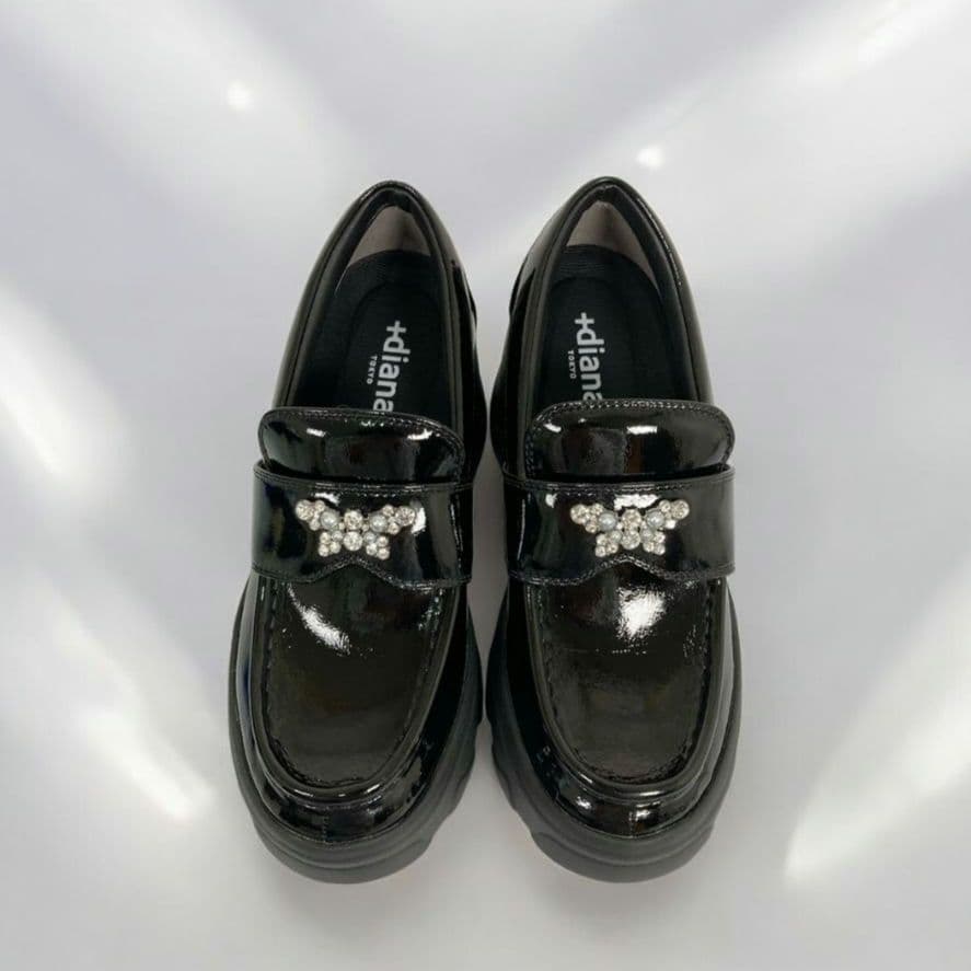 プラスダイアナ　ビジュー付きスニーカーローファー　厚底　箱付き