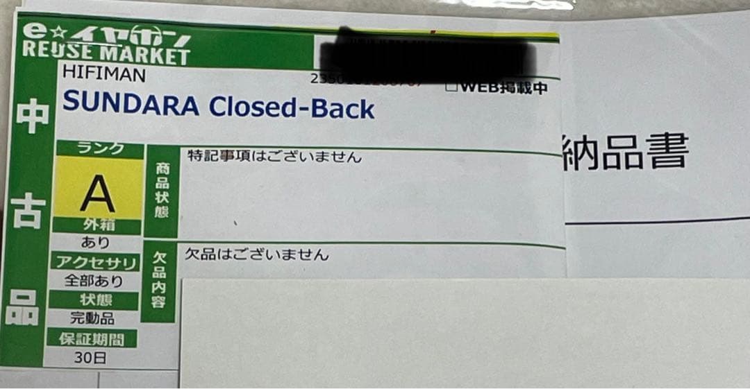 HIFIMAN SUNDARA Closed-back バランスケーブル付き