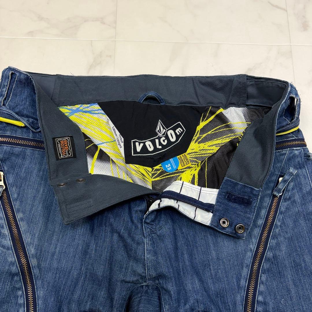 ボルコム　スノボーウェア　デニムパンツ　フレア　GENUINE 青 M ロゴ刺繍