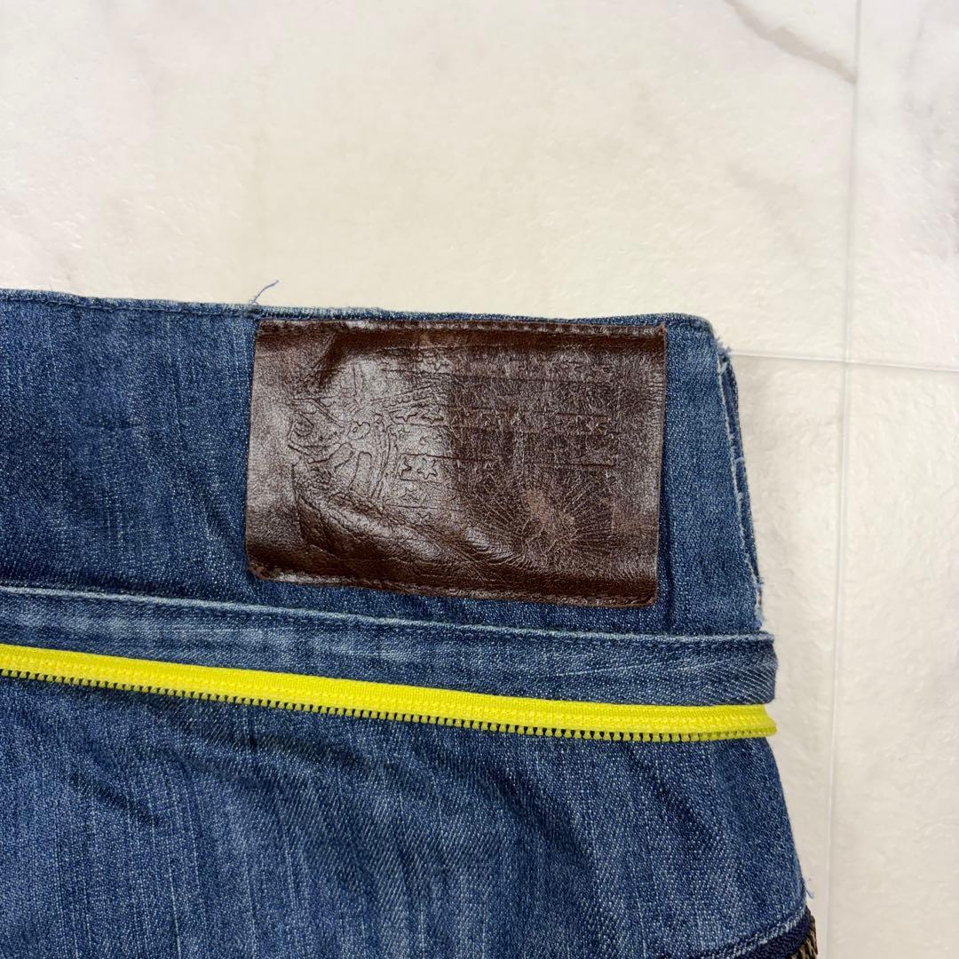 ボルコム　スノボーウェア　デニムパンツ　フレア　GENUINE 青 M ロゴ刺繍