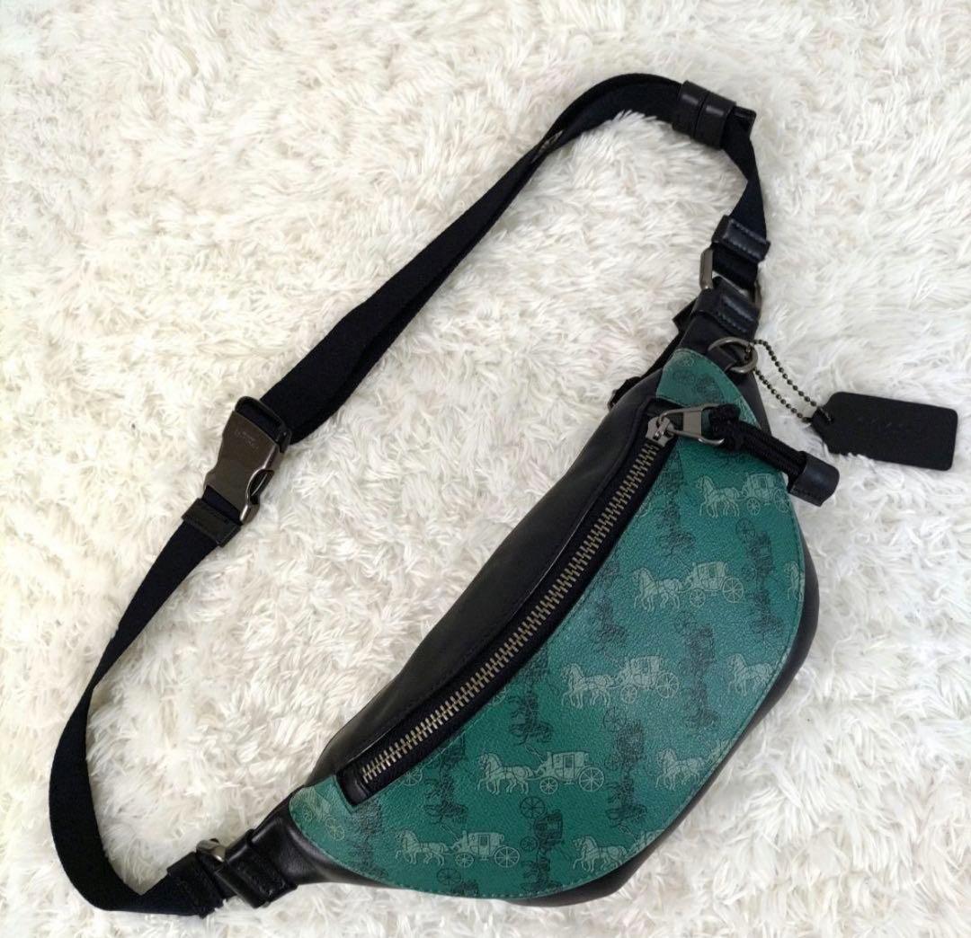 COACH ボディバッグ ホース&キャリッジ PVC グリーン