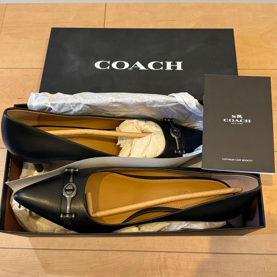 COACH コーチ ブラック レザーパンプス ヒール