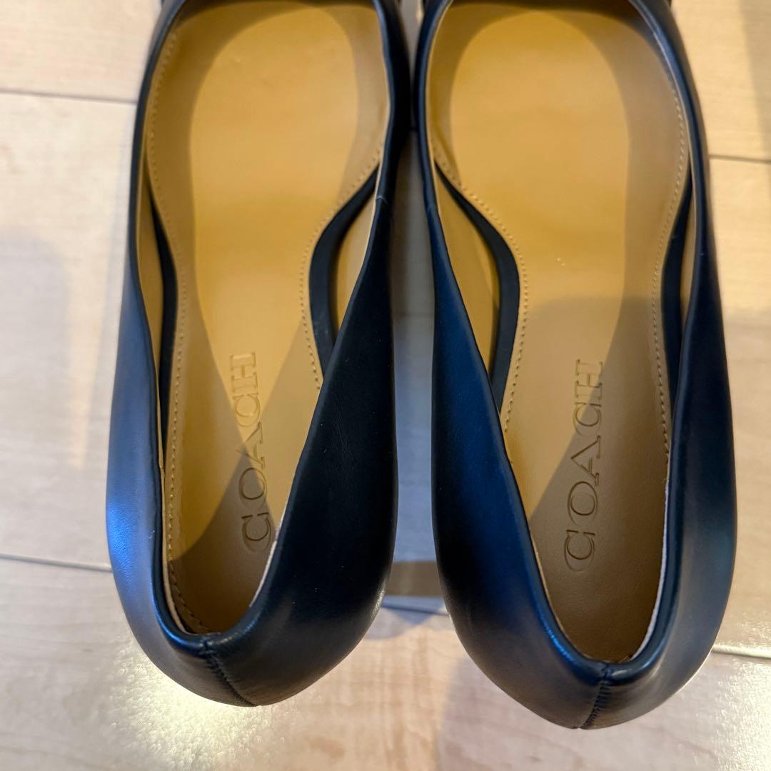 COACH コーチ ブラック レザーパンプス ヒール