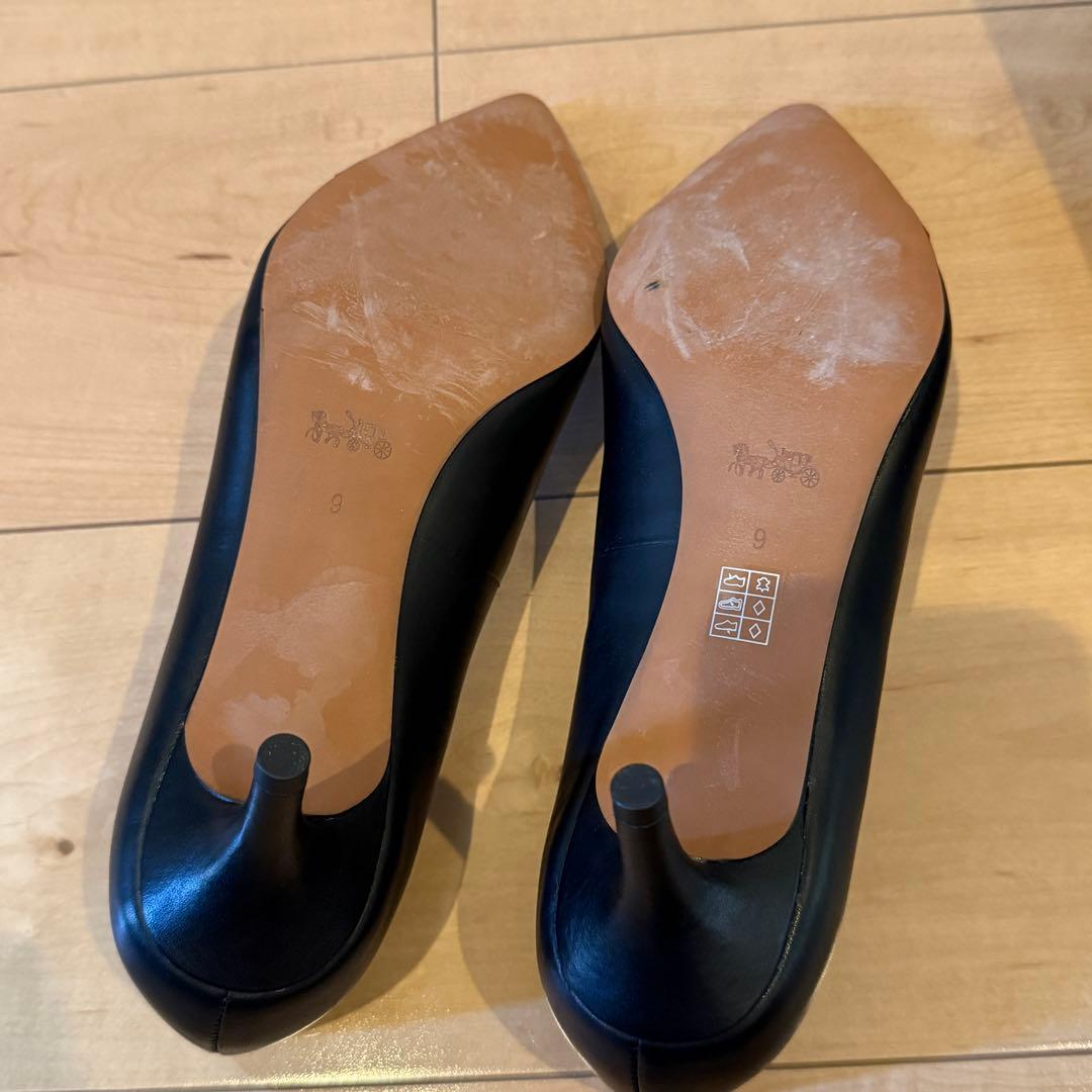 COACH コーチ ブラック レザーパンプス ヒール