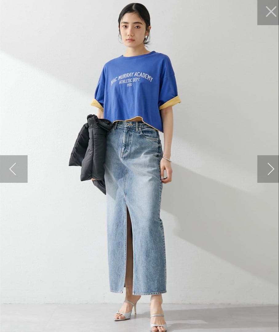 Whim Gazette デニムスリットスカート