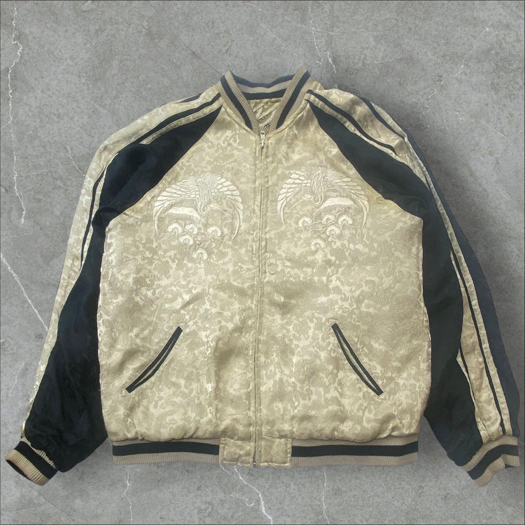 花旅楽団 リバーシブル スカジャン L 和柄 刺繍