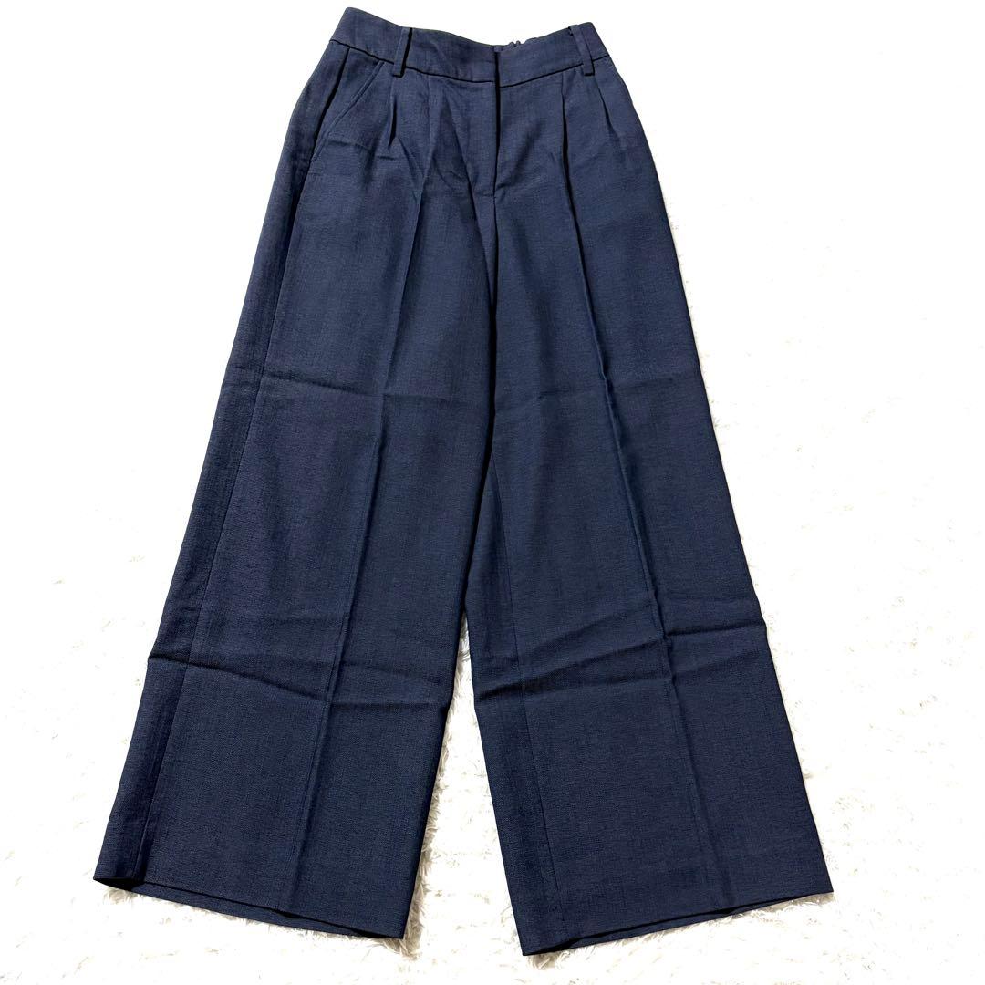 ✨美品✨ 洗える プラステ スーツ パンツ セットアップ 青 紺