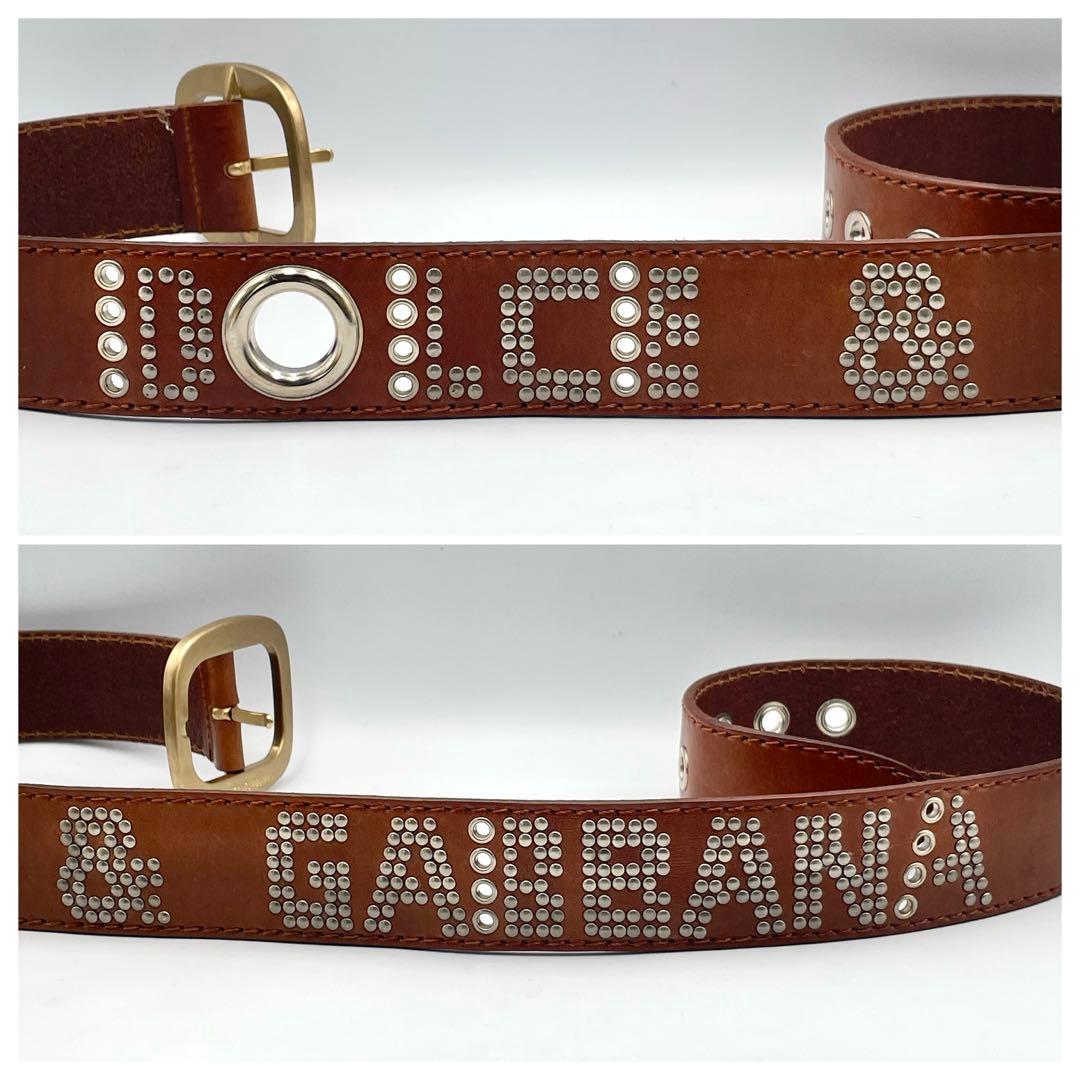 F ほぼ未使用 DOLCE&GABBANA レザーベルト ドルガバ 本革