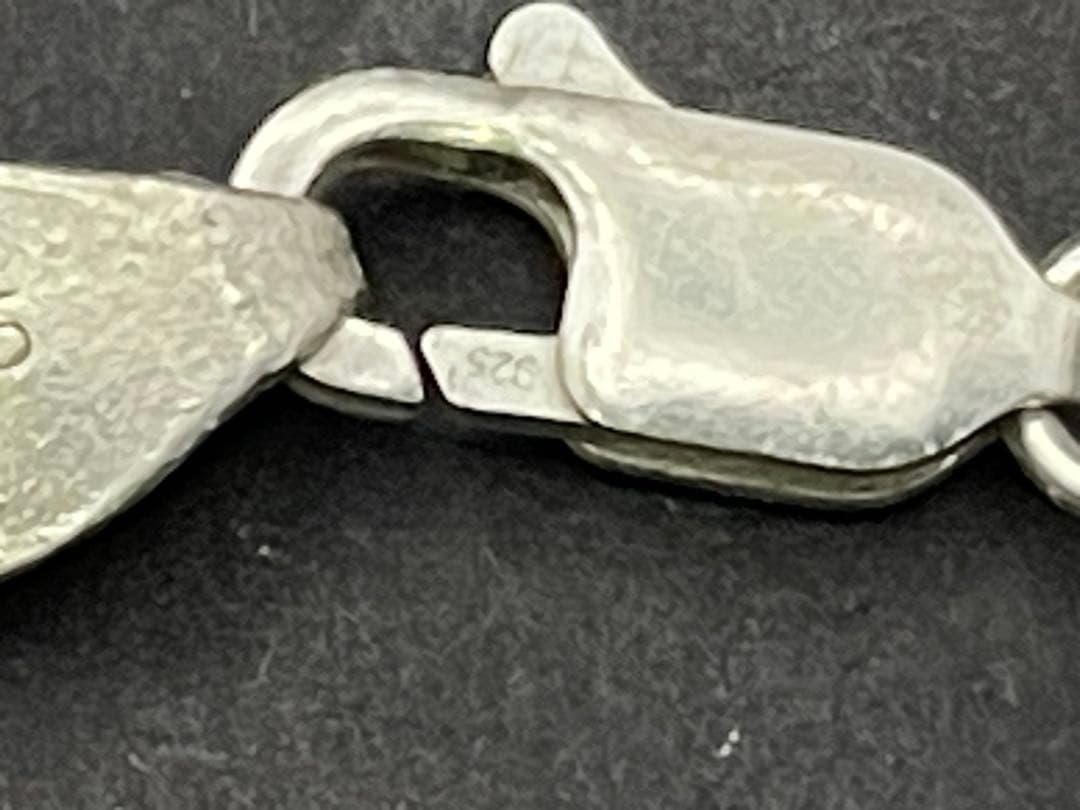 シルバー925製　極太！8mm幅　あずきリンクチェーンネックレス　約50cm