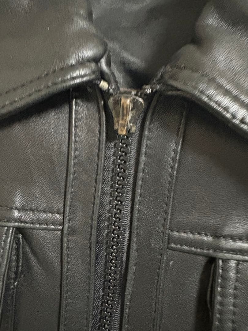 stud homme クロスポケット　レザージャケット