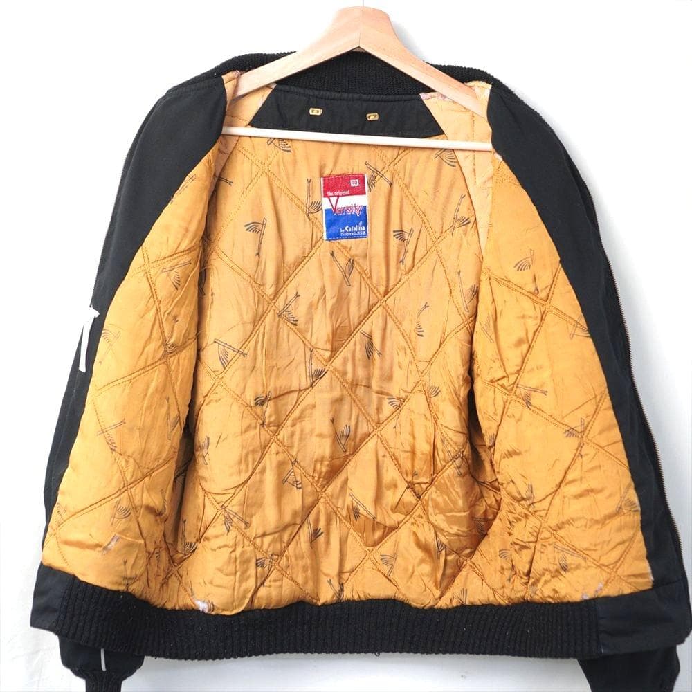 60s70s ビンテージ Catalina 中綿ブルゾン 黒灰 黒白