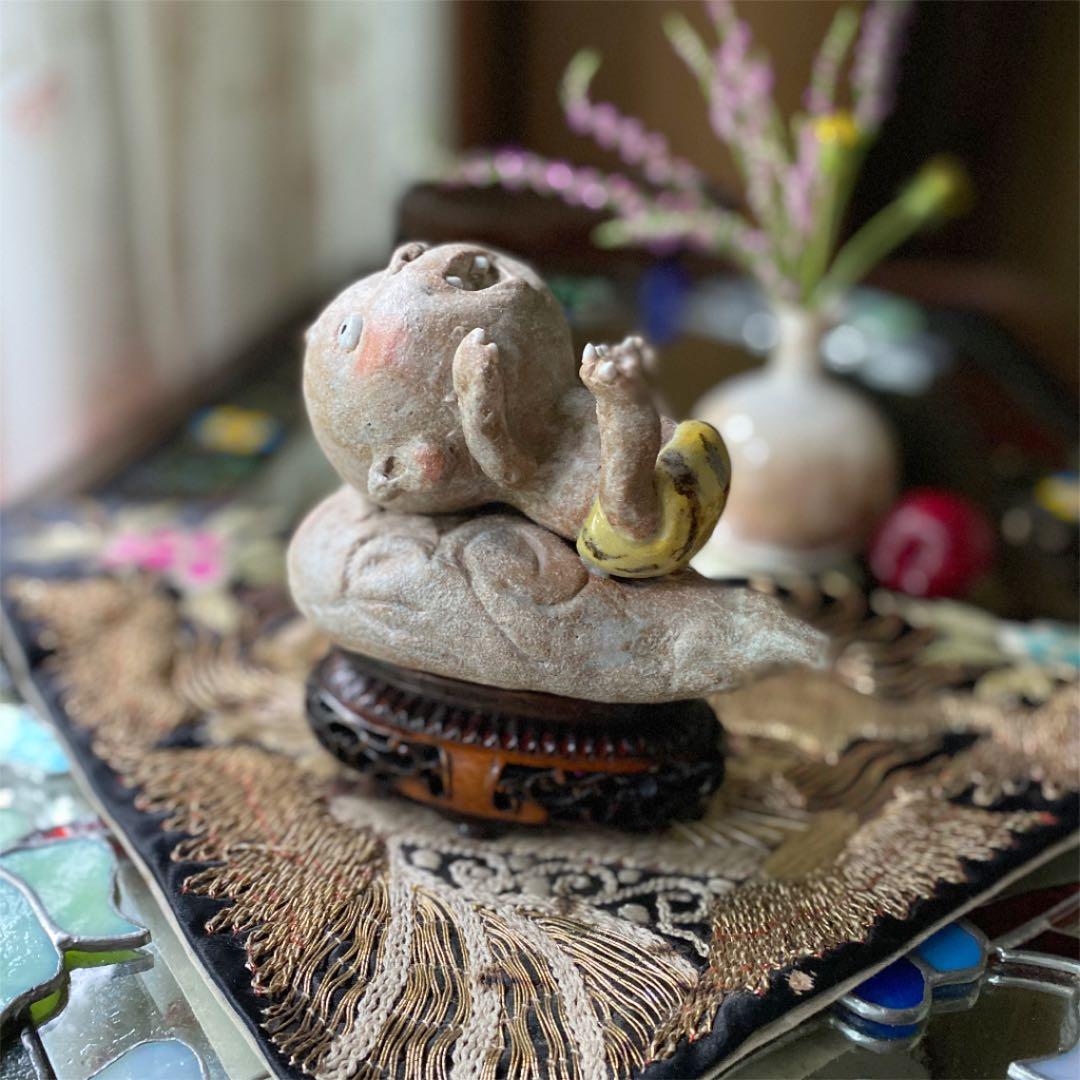 2125様感謝‼️邪気を祓う‼️愛ある作家コワかわフィギュリン「かみなりぼうや」一体