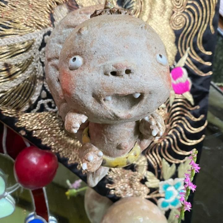 2125様感謝‼️邪気を祓う‼️愛ある作家コワかわフィギュリン「かみなりぼうや」一体