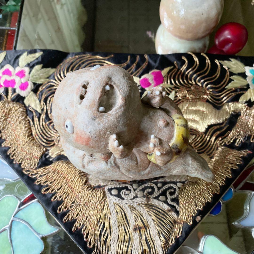 2125様感謝‼️邪気を祓う‼️愛ある作家コワかわフィギュリン「かみなりぼうや」一体