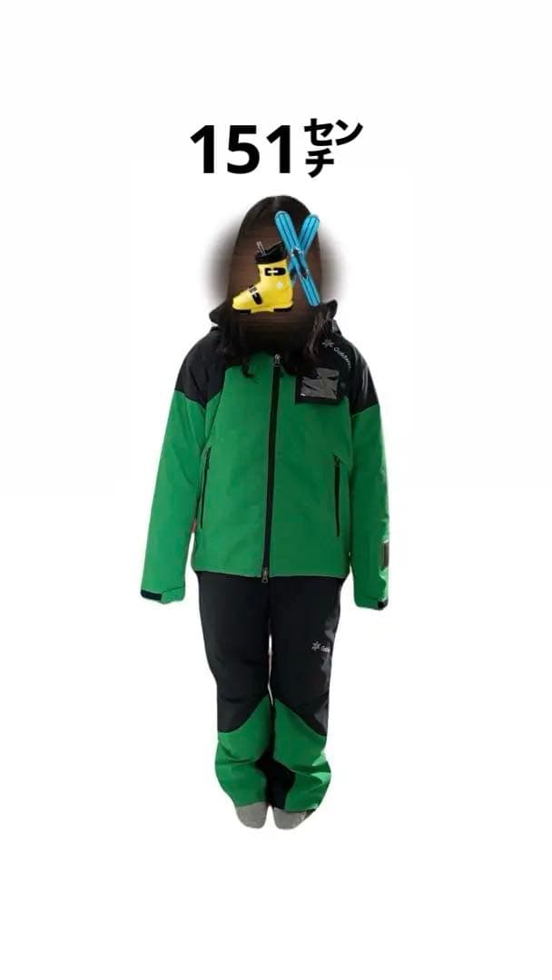 Goldwin スキーウェア 緑/黒 上下セット