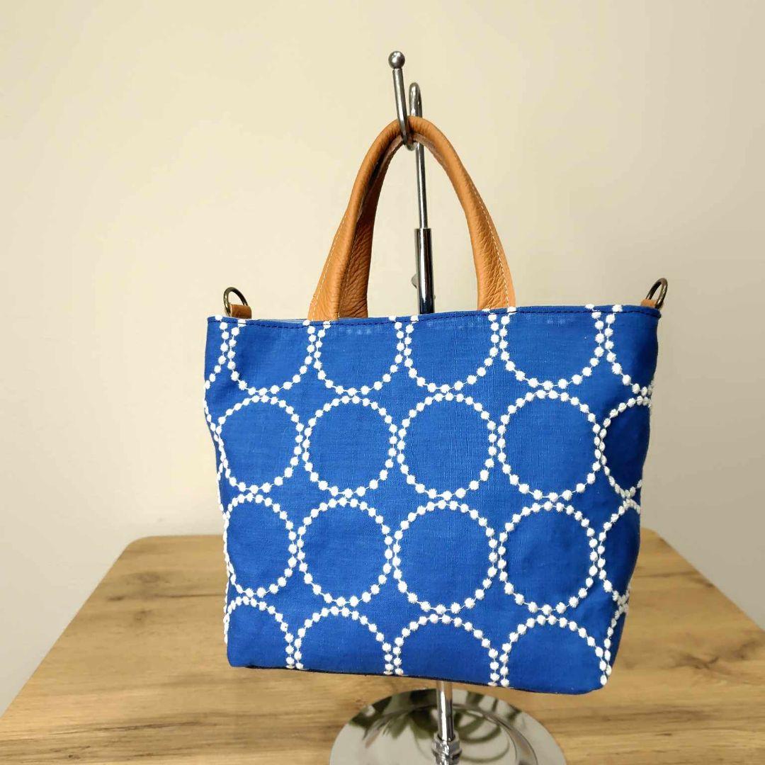 ミナペルホネン /2025tambourineタンバリンブルーしきりトートSサイ