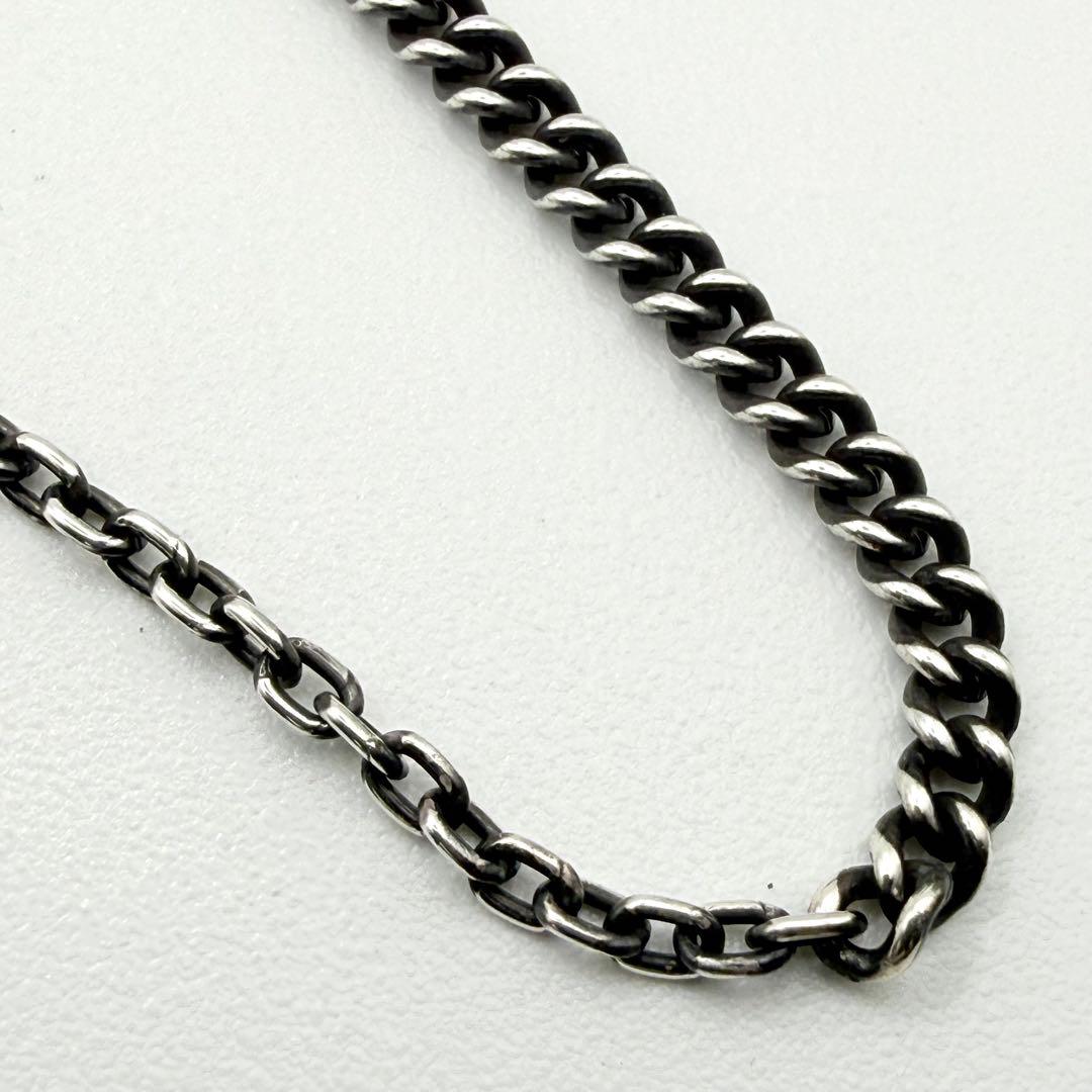 ●【美品】SILVER925 アシンメトリーチェーン⑤ 約50cm